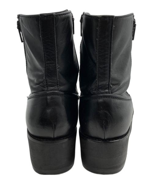 Y's（ワイズ）Y's (ワイズ) SOOMTH LEATHER PLATFORM ZIP UP BIITS ブラック サイズ:3の古着・服飾アイテム