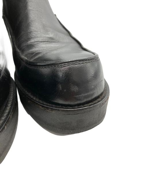 Y's（ワイズ）Y's (ワイズ) SOOMTH LEATHER PLATFORM ZIP UP BIITS ブラック サイズ:3の古着・服飾アイテム