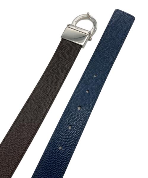Salvatore Ferragamo（サルヴァトーレ フェラガモ）Salvatore Ferragamo (サルヴァトーレ フェラガモ) リバーシブルガンチーニレザーベルト ブラウン×ネイビーの古着・服飾アイテム