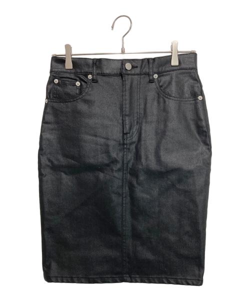 ok.soon（オクスン）ok.soon (オクスン) PICCADILLY (ピカデリー) コーティングデニムミドルスカート ブラック サイズ:1の古着・服飾アイテム
