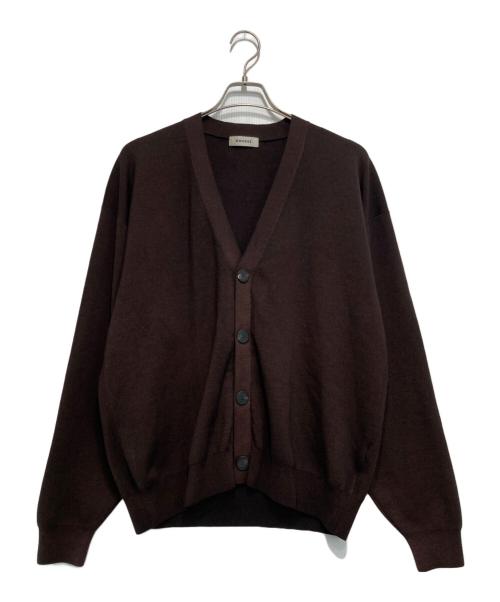 OW NESS（オゥネス）OW NESS (オゥネス) SNOW WASH スムース Vネック カーディガン ブラウン サイズ:Sの古着・服飾アイテム