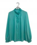 ANAYIアナイ）の古着「ジョーゼットフラワーレース ブラウス」｜グリーン