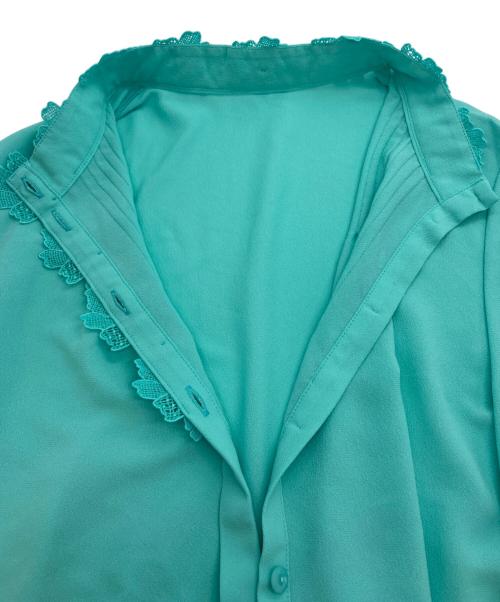 ANAYI（アナイ）ANAYI (アナイ) ジョーゼットフラワーレース ブラウス グリーン サイズ:38の古着・服飾アイテム