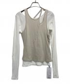 UNITED TOKYOユナイテッドトーキョー）の古着「3WAYレイヤードスリットプルオーバー」｜ベージュ×ホワイト