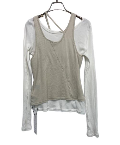 UNITED TOKYO（ユナイテッドトーキョー）UNITED TOKYO (ユナイテッドトーキョー) 3WAYレイヤードスリットプルオーバー ベージュ×ホワイト サイズ:FREE 未使用品の古着・服飾アイテム