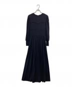 BORDERS at BALCONYボーダーズアットバルコニー）の古着「WEEKEND BISHOP SLEEVE DR」｜ネイビー