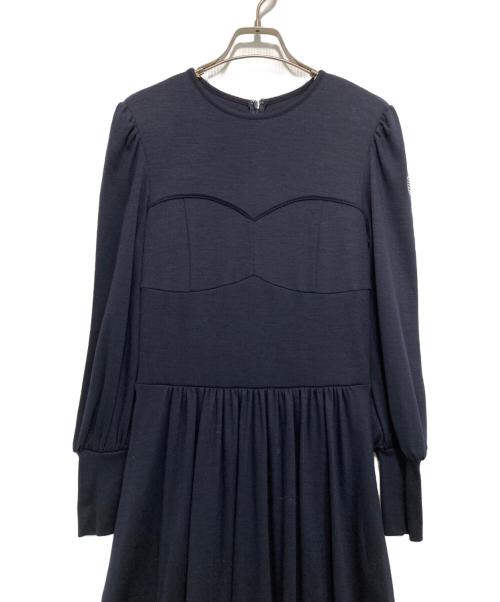 BORDERS at BALCONY（ボーダーズアットバルコニー）BORDERS AT BALCONY (ボーダーズアットバルコニー) WEEKEND BISHOP SLEEVE DR ネイビー サイズ:36の古着・服飾アイテム