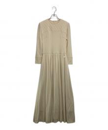 BORDERS at BALCONY（ボーダーズアットバルコニー）の古着「キルティング ウール ワンピース」｜ベージュ