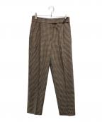 BRUNELLO CUCINELLIブルネロクチネリ）の古着「ウール混チェックパンツ」｜ブラウン