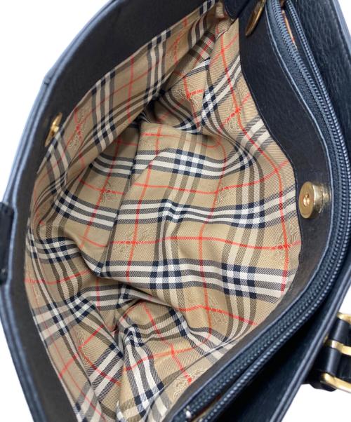 Burberry's（バーバリーズ）Burberry's (バーバリーズ) レザーハンドバッグ ブラックの古着・服飾アイテム
