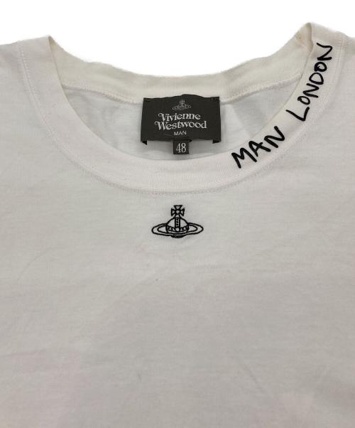 Vivienne Westwood man（ヴィヴィアン ウェストウッド マン）Vivienne Westwood man (ヴィヴィアン ウェストウッド マン) オーブ刺繍Tシャツ ホワイト サイズ:Lの古着・服飾アイテム