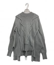 UN3D.（アンスリード）の古着「ケーブルボリュームニット」｜グレー