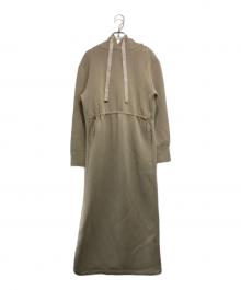 JUSGLITTY（ジャスグリッティー）の古着「ライトドロストパーカーワンピース」｜ベージュ