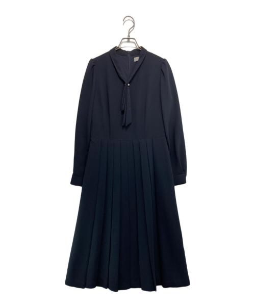 CELFORD（セルフォード）CELFORD (セルフォード) ボータイプリーツワンピース ネイビー サイズ:36の古着・服飾アイテム
