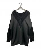 LE PHILル フィル）の古着「レースコンビブラウス」｜ブラック