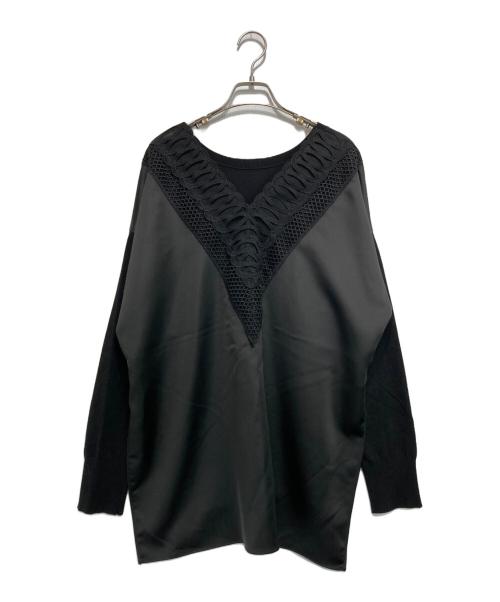 LE PHIL（ル フィル）LE PHIL (ル フィル) レースコンビブラウス ブラック サイズ:Fの古着・服飾アイテム