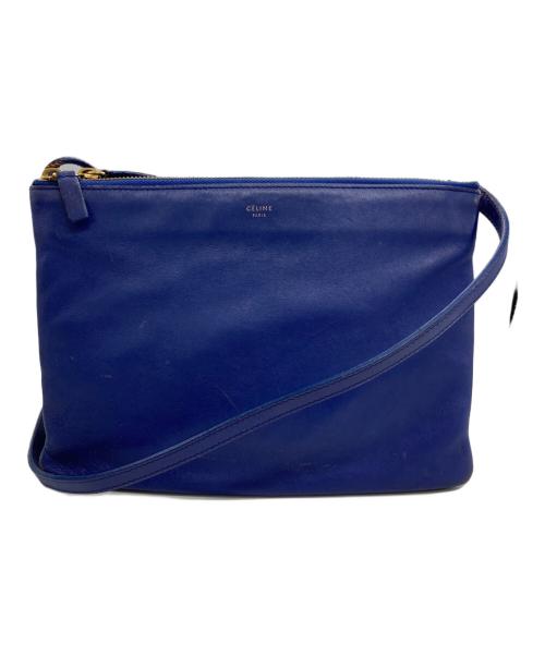 CELINE（セリーヌ）CELINE (セリーヌ) トリオショルダーバッグ ブルーの古着・服飾アイテム