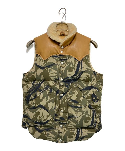 RockyMountainFeatherBed（ロッキーマウンテンフェザーベッド）RockyMountainFeatherBed (ロッキーマウンテンフェザーベッド) Hysteric Glamour (ヒステリックグラマー) CHRISTY VEST ベージュ×カーキ サイズ:36の古着・服飾アイテム