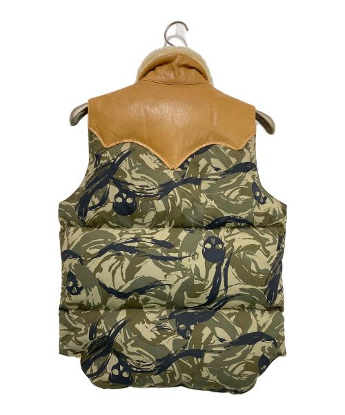 RockyMountainFeatherBed（ロッキーマウンテンフェザーベッド）RockyMountainFeatherBed (ロッキーマウンテンフェザーベッド) Hysteric Glamour (ヒステリックグラマー) CHRISTY VEST ベージュ×カーキ サイズ:36の古着・服飾アイテム