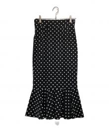 DOLCE & GABBANA（ドルチェ＆ガッバーナ）の古着「ドットシルクスカート」｜ブラック
