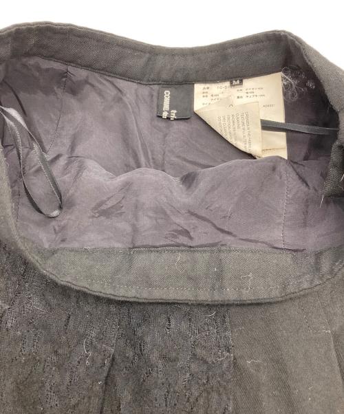 COMME des GARCONS（コムデギャルソン）COMME des GARCONS (コムデギャルソン) レース切り替えプリーツウールスカート ブラック サイズ:Mの古着・服飾アイテム