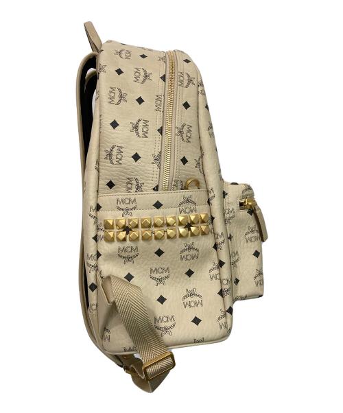 MCM（エムシーエム）MCM (エムシーエム) Stark サイドスタッズ バックパック アイボリーの古着・服飾アイテム