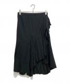 ISSEY MIYAKEイッセイミヤケ）の古着「フリルスカート」｜ブラック