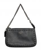 COACHコーチ）の古着「スタッズミニハンドポーチ」｜ブラック