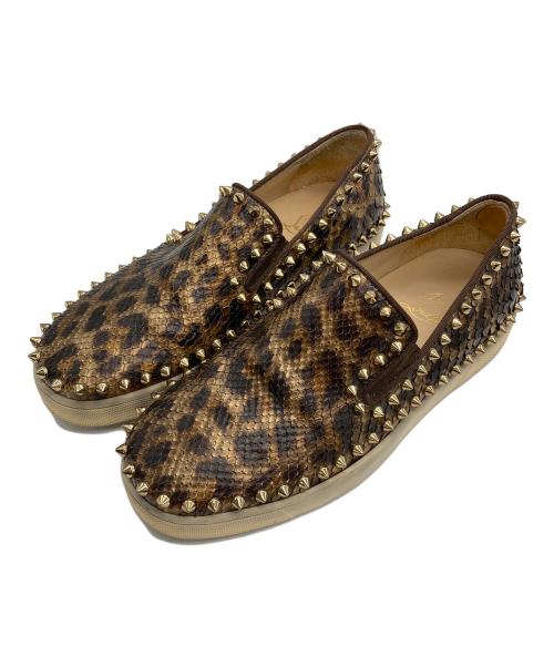 Christian Louboutin（クリスチャン・ルブタン）Christian Louboutin (クリスチャン・ルブタン) パイソンスリッポン ベージュ サイズ:37の古着・服飾アイテム