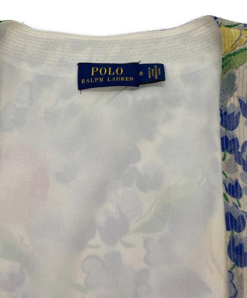 POLO RALPH LAUREN（ポロ・ラルフローレン）POLO RALPH LAUREN (ポロ・ラルフローレン) 花柄カシュクールワンピース アイボリー×ブルー サイズ:SIZE 0の古着・服飾アイテム