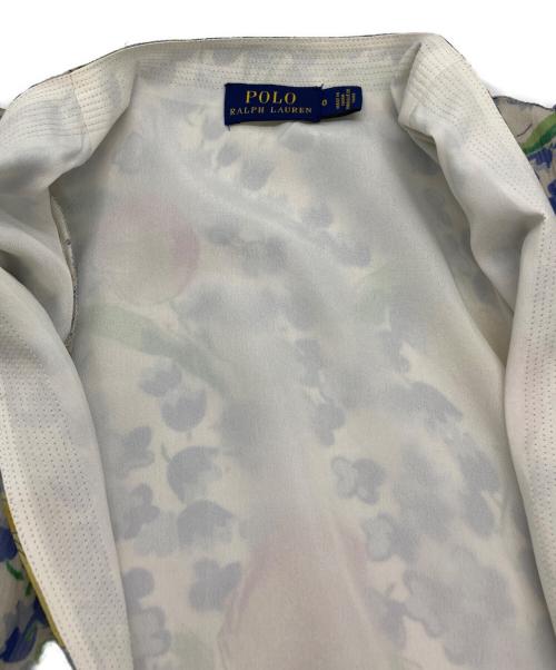 POLO RALPH LAUREN（ポロ・ラルフローレン）POLO RALPH LAUREN (ポロ・ラルフローレン) 花柄カシュクールワンピース アイボリー×ブルー サイズ:SIZE 0の古着・服飾アイテム