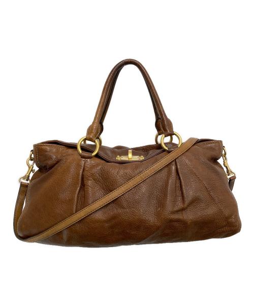 MIU MIU（ミュウミュウ）MIU MIU (ミュウミュウ) ターンロック2WAYバッグ ブラウンの古着・服飾アイテム