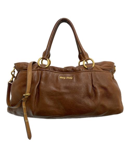 MIU MIU（ミュウミュウ）MIU MIU (ミュウミュウ) ターンロック2WAYバッグ ブラウンの古着・服飾アイテム