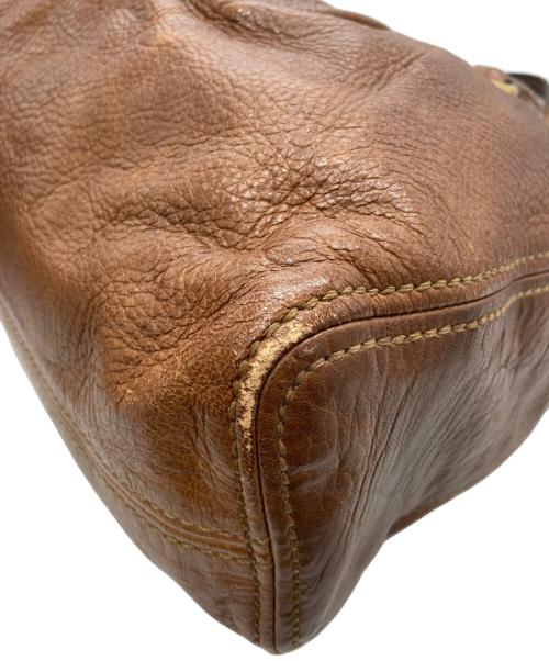 MIU MIU（ミュウミュウ）MIU MIU (ミュウミュウ) ターンロック2WAYバッグ ブラウンの古着・服飾アイテム