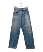Acne studiosアクネ ストゥディオス）の古着「1991 Toj Light Blue Vintage ベルテッドデニムパンツ」｜インディゴ