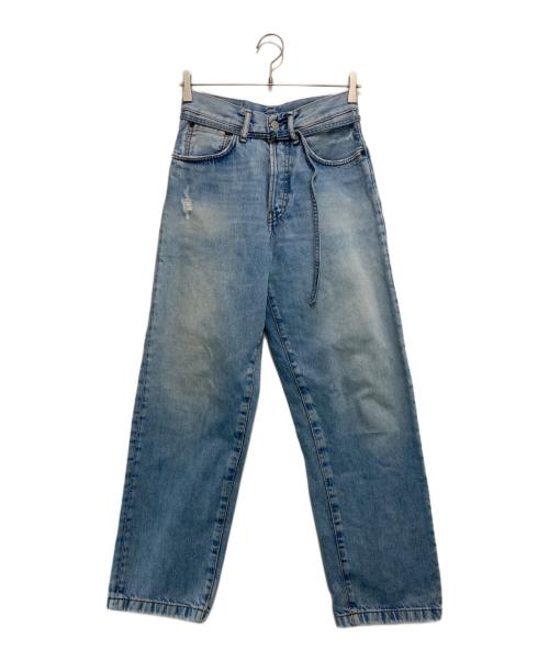 Acne studios（アクネ ストゥディオス）ACNE STUDIOS (アクネ ストゥディオス) 1991 Toj Light Blue Vintage ベルテッドデニムパンツ インディゴ サイズ:W24 L32の古着・服飾アイテム