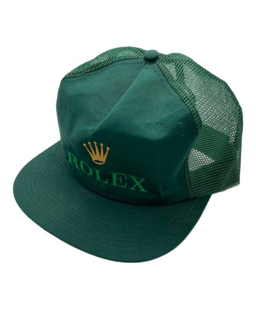 ROLEX（ロレックス）ROLEX (ロレックス) [古着]90’s ロゴ刺繍メッシュキャップ グリーンの古着・服飾アイテム
