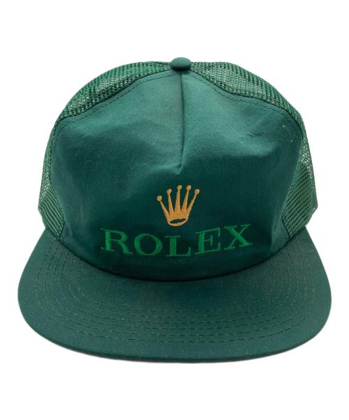 ROLEX（ロレックス）ROLEX (ロレックス) [古着]90’s ロゴ刺繍メッシュキャップ グリーンの古着・服飾アイテム