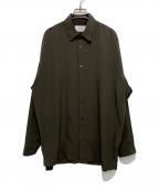 STUDIOUSステュディオス）の古着「パウダーデシンビッグシルエットシャツ」｜ブラウン