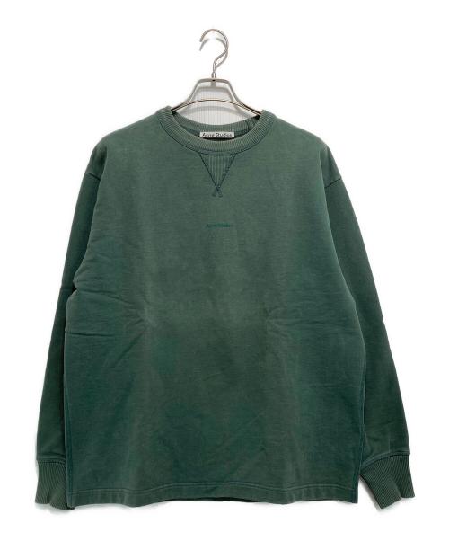 Acne studios（アクネ ストゥディオズ）ACNE STUDIOS (アクネ ストゥディオス) ロゴプリントスウェット グリーン サイズ:XS（175/88A）の古着・服飾アイテム