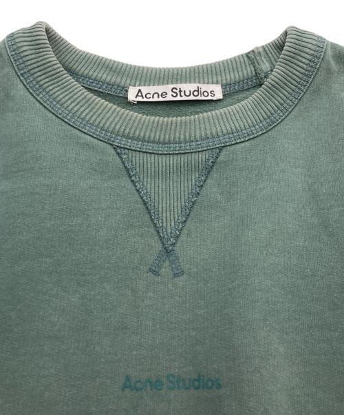 Acne studios（アクネ ストゥディオズ）ACNE STUDIOS (アクネ ストゥディオス) ロゴプリントスウェット グリーン サイズ:XS（175/88A）の古着・服飾アイテム
