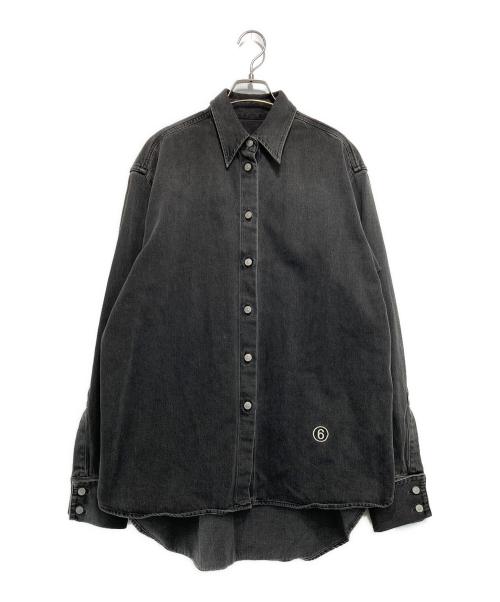 MM6 Maison Margiela（エムエムシックスメゾンマルジェラ）MM6 Maison Margiela (エムエムシックスメゾンマルジェラ) デニムシャツ ブラック サイズ:38の古着・服飾アイテム