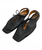 Pippichicピッピシック）の古着「アンバーココ レザー フラットシューズ」｜ブラック