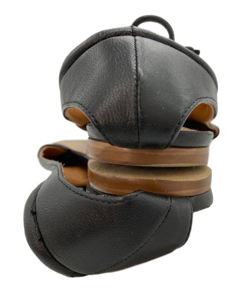 Pippichic（ピッピシック）Pippichic (ピッピシック) アンバーココ レザー フラットシューズ ブラック サイズ:37.5の古着・服飾アイテム