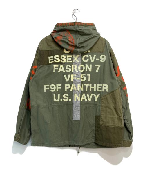 AVIREX（アヴィレックス）AVIREX (アヴィレックス) OVER PRINT B.D.U.JACKET カーキ サイズ:XLの古着・服飾アイテム