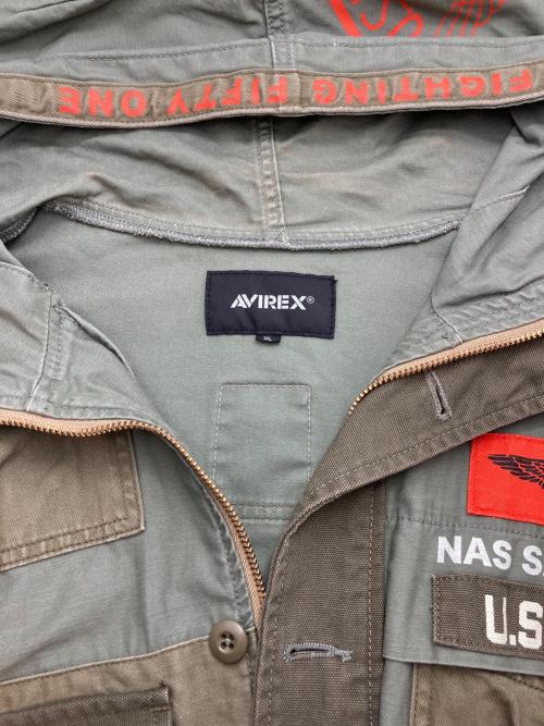 AVIREX（アヴィレックス）AVIREX (アヴィレックス) OVER PRINT B.D.U.JACKET カーキ サイズ:XLの古着・服飾アイテム