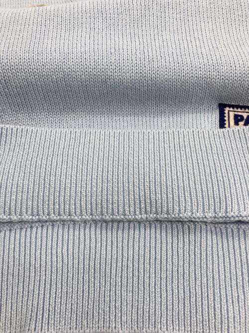 PAPAS PLUS（パパスプラス）PAPAS PLUS (パパスプラス) ワッペンニットベスト スカイブルー サイズ:Mの古着・服飾アイテム