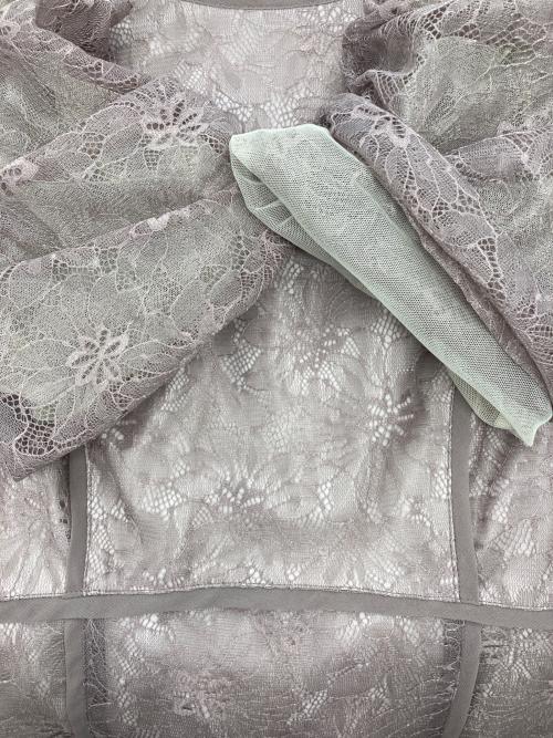 JUSGLITTY（ジャスグリッティー）JUSGLITTY (ジャスグリッティー) パイピングレースドレス ブラウン サイズ:2の古着・服飾アイテム