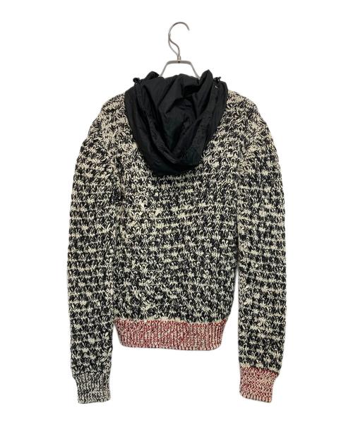 PRADA SPORTS（プラダスポーツ）PRADA SPORTS (プラダスポーツ) フード付きジップアップニット ホワイト×ブラック サイズ:42の古着・服飾アイテム