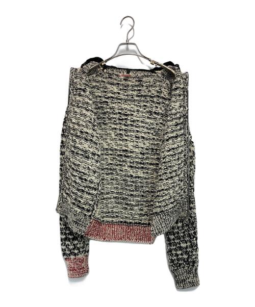 PRADA SPORTS（プラダスポーツ）PRADA SPORTS (プラダスポーツ) フード付きジップアップニット ホワイト×ブラック サイズ:42の古着・服飾アイテム